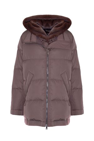 Brown nylon jacket LOU ANDREA | YZ204050LUW5MATMOROBROWN
